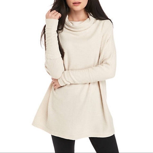 We The Free For Free People Beige Kitty Knit Thermal Size Medium - Picture 3 of 16